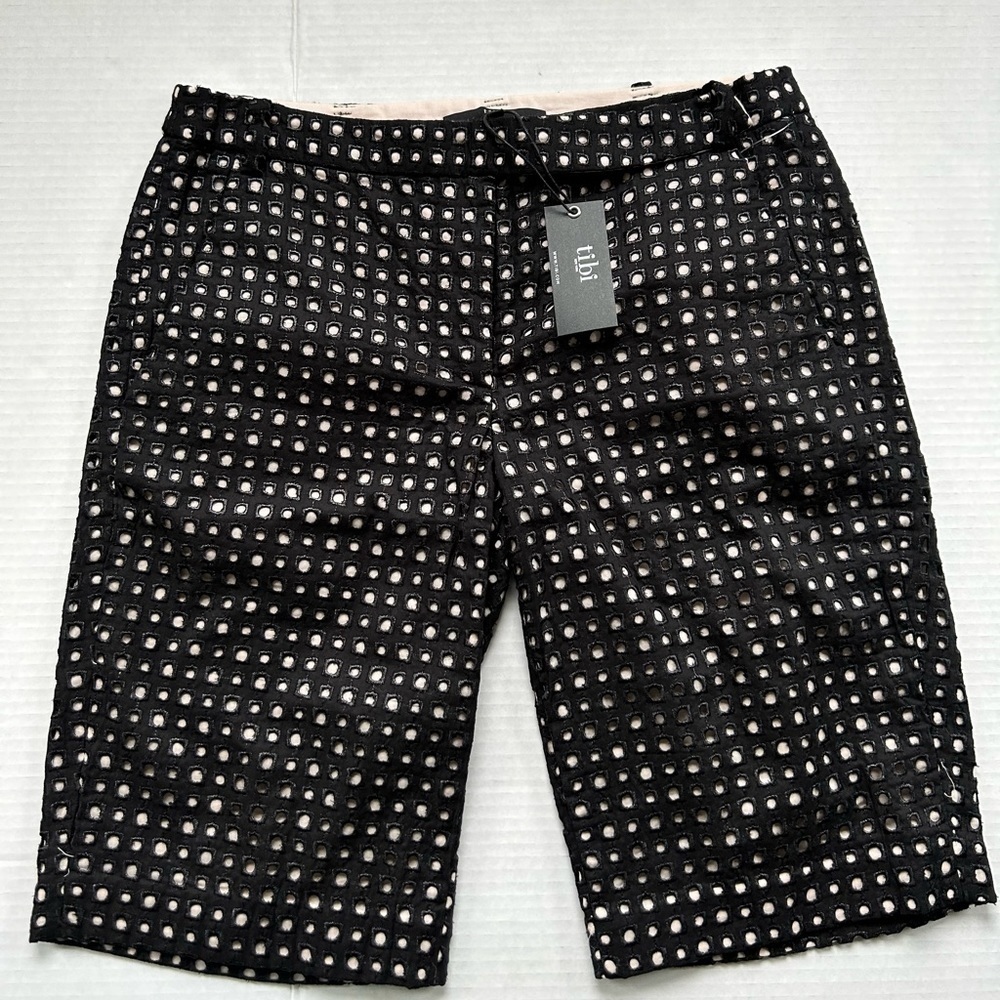 TIBI Black eyelet shorts SZ 2 NWT